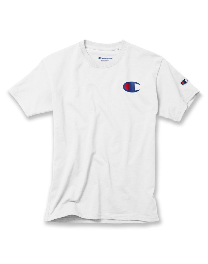 Champion Cotton Big C Logo T-Shirt Jongens - Wit - Belgie 7539SGKWC